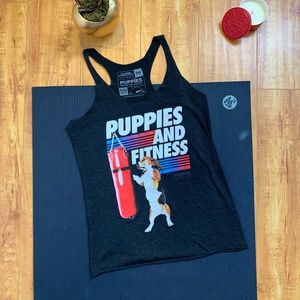 NWOT PUPPIES AND FITNESS Boxing Beagle Tank Top
